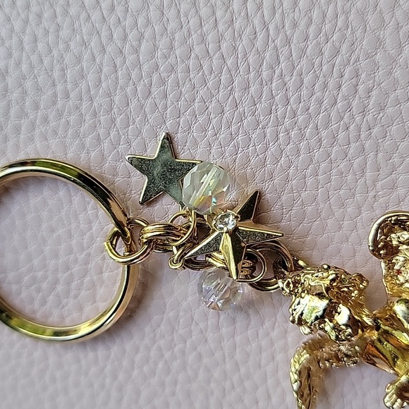 Kirks Folly Cherub Angel Key Chain Aurora Borealis Crystal Beads Stars Gold Tone - Picture 4 of 8